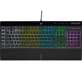 Corsair K55 RGB PRO US černá / Herní klávesnice / RGB LED podsvícení / US layout / USB