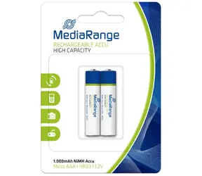 MediaRange High capacity nabíjecí baterie Micro AAA / HR03 / 1.2V / 2ks