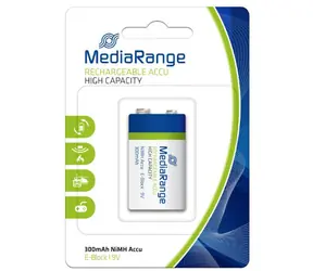 MediaRange High capacity nabíjecí baterie E-Block 6HR61/HR22 / 9V