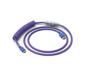 Glorious spirálovitý kabel USB-C - USB-A fialová / 1.37m