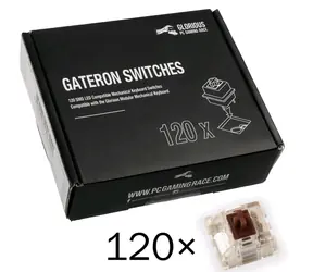 Glorious mechanické spínače Gateron Brown 120 ks hnědá