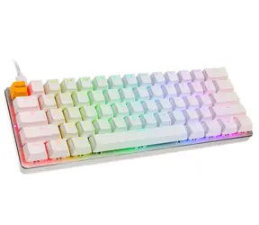 Glorious GMMK Compact White Ice Edition US bílá / herní klávesnice / Gateron Brown / USB-C / US layout / RGB / 1.8m