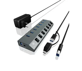 IcyBox IB-HUB1701-C3 USB Hub černá / 7x USB 3.0