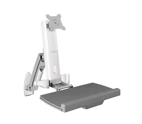 Icy Box IB-MS600-W Držák na zeď pro monitor do 24" s podložkou na myš a klávesnici / VESA 75x75 & 100x100 / nosnost 8kg