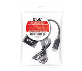 CLUB3D CSV-6200 video hub MST DisplayPort na 2x DisplayPort černá 