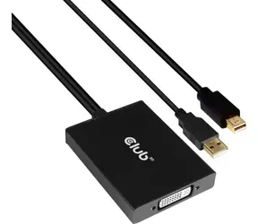 CLUB3D CAC-1130 aktivní adaptér mini DIsplayPort 1.2 na Dual Link DVI-D černá / 4K 30Hz / 60cm 