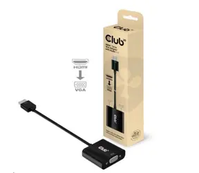 CLUB3D CAC-1302 redukce HDMI na VGA M/F černá / FHD 60Hz / 3.5mm jack 