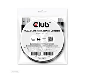 CLUB3D CAC-1408 Kabel USB-A na Micro USB M/M černá 1m 