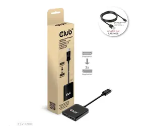 CLUB3D CSV-1555 hub MST USB-C na 2x DIsplayPort M/F černá / 4K 60Hz