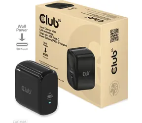 CLUB3D CAC-1905EU cestovní nabíječka 65W černá / USB-C / GAN technology 