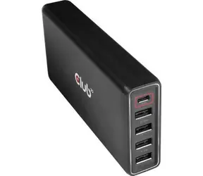 CLUB3D CAC-1903EU USB nabíječka 111W černá / 4x USB-A / USB-C 