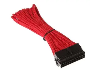 SilverStone 24-pin ATX kabel 30cm červená / prodlužovací / individuálně opletené kabely