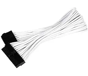 SilverStone 24-pin ATX kabel 30cm bílá / prodlužovací / individuálně opletené kabely