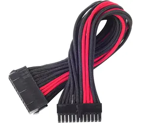 SilverStone 24-pin ATX kabel 30cm černo-červená / prodlužovací / individuálně opletené kabely