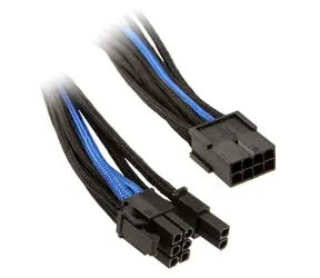SilverStone kabel 8-pin PCI > 6+2-pin PCIe 25 cm černo-modrá / individuálně pletené 