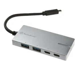 SilverStone EP09C USB 3.1 Type C Adaptér stříbrná / 2x USB-C + 2x USB 3.1