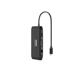 PORT CONNECT Dokovací stanice 8v1 DUAL SCREEN / 2xFullHD nebo 1x4K / HDMI / VGA / 3xUSB-A / RJ-45 / TF / SD