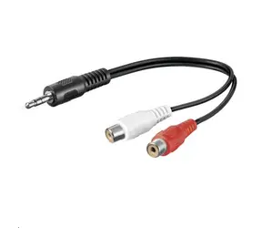 MicroConnect Audio adapter jack 3.5mm (M) - 2x RCA (F) 0.2m černá