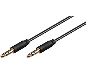 MicroConnect Slim audio kabel 3-pin Jack 3.5mm - Jack 3.5mm 0.5m černá