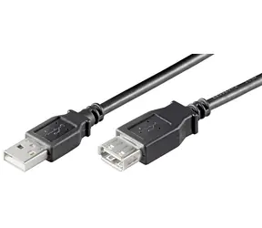 MicroConnect Propojovací kabel USB 2.0 M - USB 2.0 F 0.3m černá / 480 Mbit/s