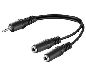 MicroConnect Y adapter minijack 3.5mm (M) - 2x 3.5mm minijack (F) černá