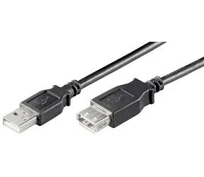 MicroConnect Propojovací kabel USB 2.0 M - USB 2.0 F 0.5m černá / 480 Mbit/s