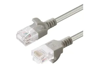 MicroConnect CAT6a U/UTP SLIM 0.5m šedá / LSZH
