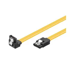 MicroConnect Propojovací kabel SATA 7pin 90° úhel - SATA 7pin 0.5m žlutá / SATA III