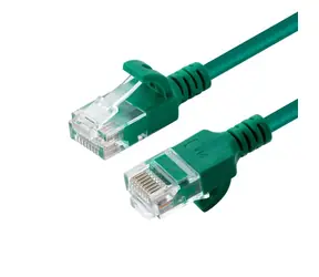 MicroConnect CAT6a U/UTP SLIM 0.25m zelená / LSZH