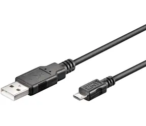 MicroConnect kabel USB2.0 A (M) - microUSB B (M) 0.6m černá / 480Mbit/s