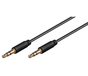 MicroConnect Slim audio kabel 3-pin Jack 3.5mm - Jack 3.5mm 1m černá