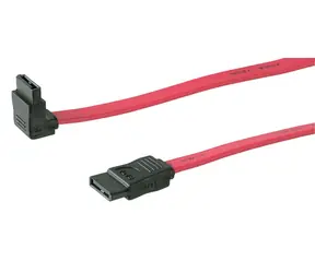 MicroConnect Propojovací kabel SATA 7pin - SATA 7pin 90° úhel 0.5m růžová / SATA I