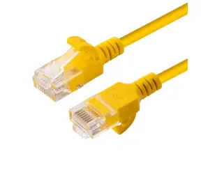 MicroConnect CAT6a U/UTP SLIM 0.5m žlutá / LSZH