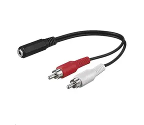 MicroConnect Audio adapter jack 3.5mm (F) - 2x RCA (M) 0.2m černá