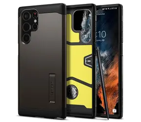 Spigen Tough Armor ochranný kryt pro Samsung Galaxy S22 Ultra gunmetal 