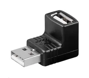 MicroConnect zahnutý adaptér do pravého úhle USB2.0 A (M) - USB2.0 A (F) černá