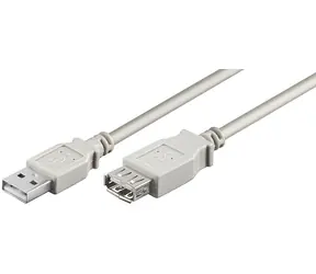 MicroConnect kabel USB2.0 A (M) - USB2.0 A (F) 2m šedá / 480Mbit/s