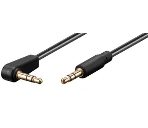 MicroConnect Audio Slim kabel jack 3.5mm zahnutý 90° (M) - 3.5mm jack (M) 0.5m černá