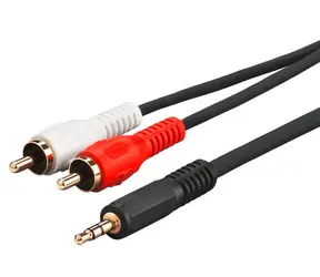 MicroConnect Audio kabel stereo minijack 3.5mm - 2x RCA (M) 3m černá
