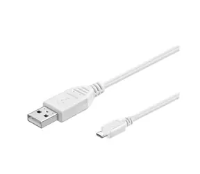 MicroConnect kabel USB2.0 A (M) - microUSB B (M) 0.3m bílá / 480Mbit/s