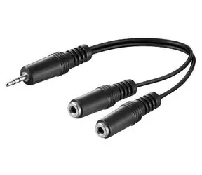 MicroConnect Audio Y-kabel stereo mini jack 3.5mm (M) - 2x 3.5mm mini jack (F) 0.2m černá