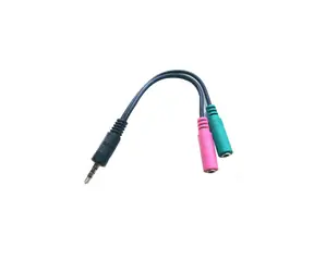 MicroConnect Audio headset kabel stereo mini jack 3.5mm (M) - 2x 3.5mm mini jack (F) 0.25m černá
