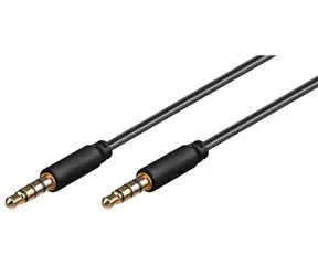 MicroConnect Slim audio kabel 4-pin Jack 3.5mm - Jack 3.5mm 0.5m černá