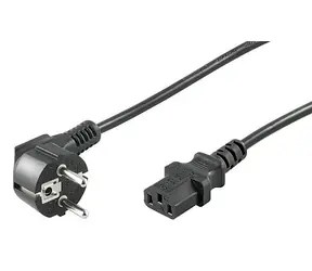 MicroConnect Síťový napájecí kabel Schuko 90° úhel - C13 0.5m černá