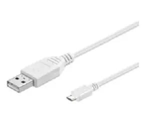 MicroConnect kabel USB2.0 A (M) - microUSB B (M) 1m bílá / 480Mbit/s