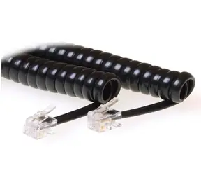 MicroConnect Modulární kabel spirálový RJ10 (M) - RJ10 (M) 1.5m černá