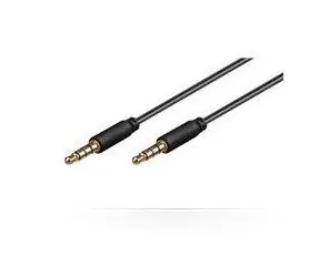 MicroConnect Slim audio kabel 4-pin Jack 3.5mm - Jack 3.5mm 1m černá