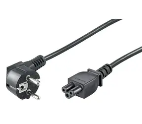 MicroConnect Síťový napájecí kabel Schuko 90° úhel - C5 1m černá