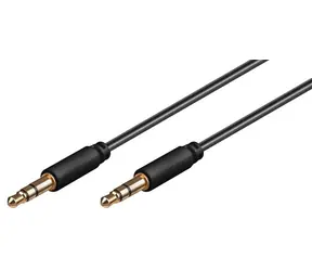 MicroConnect Slim audio kabel 3-pin Jack 3.5mm - Jack 3.5mm 5m černá