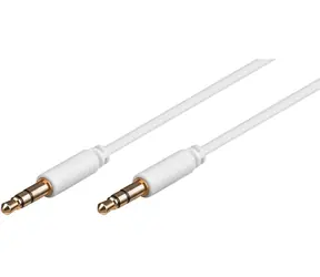 MicroConnect Slim audio kabel 3-pin Jack 3.5mm - Jack 3.5mm 1.5m bílá